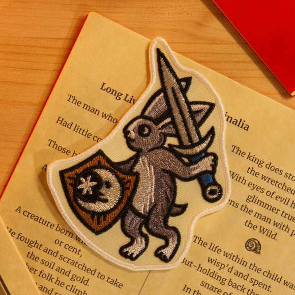 Medieval Warrior Rabbit - Embroidered Patch