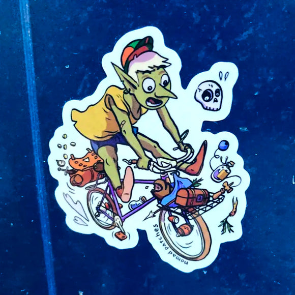 Goblin On A Bike Vinyl Sticker