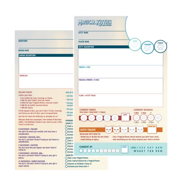 Magical Kitties Save the Day: Character Sheets Pad